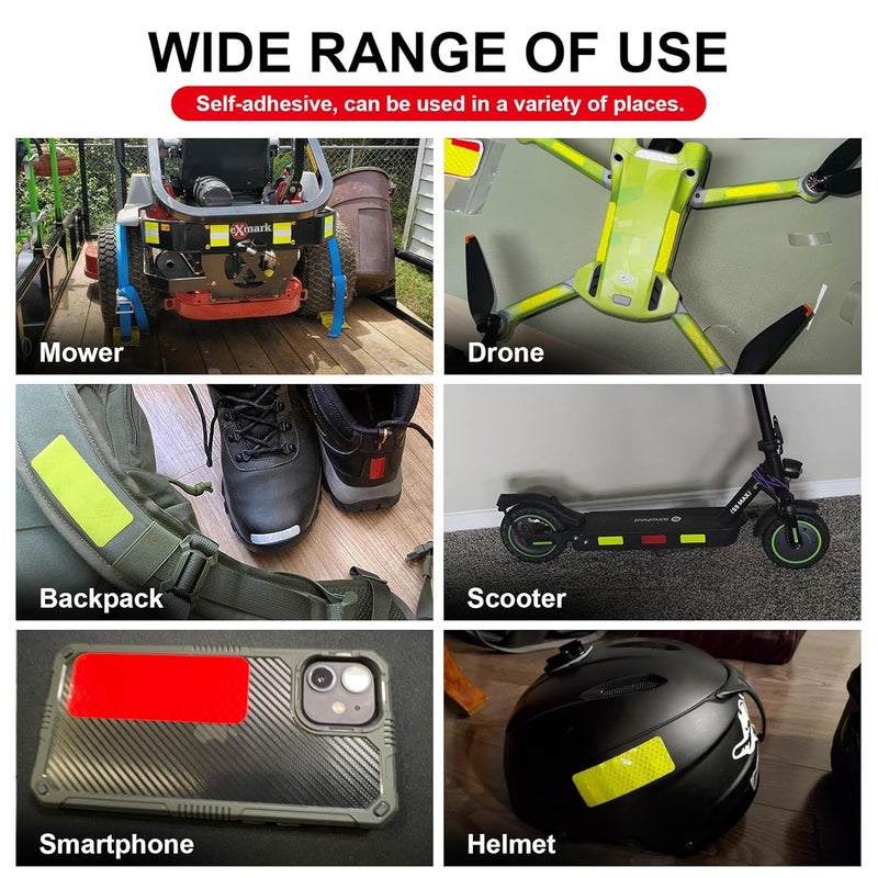 psler Reflective Stickers - 36 PCS High Visibility Reflective Tape Waterproof Strips Bulk Safety for Car Motorcycle Bike Trailer Helmet Mailbox Bag, 1.18 x 3.15 Inch - Image 5